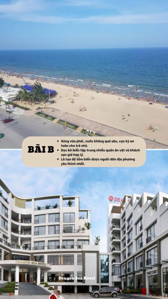 Bãi tắm Sầm Sơn B phù hợp cho gia đình