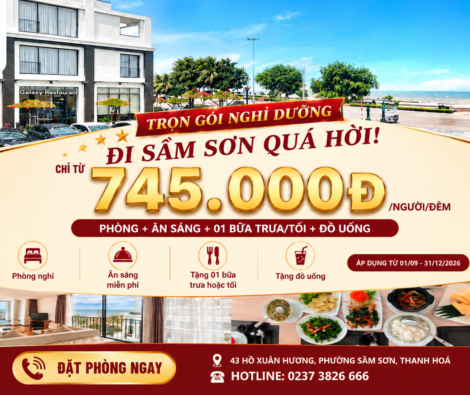 Dragon Sea Hotel Sầm Sơn – Combo nghỉ dưỡng từ 745.000đ